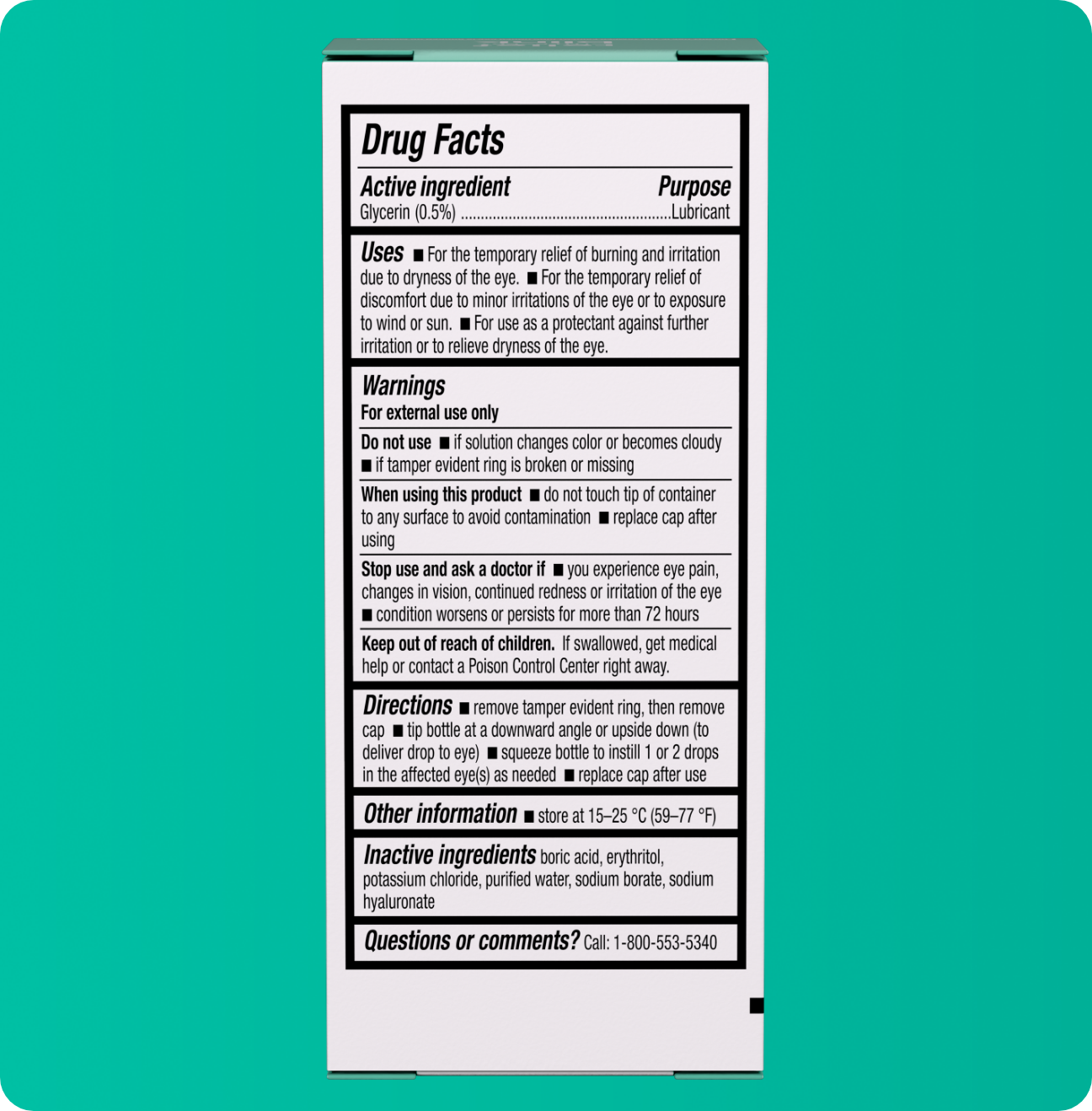 Blink Boost carton with product drug facts